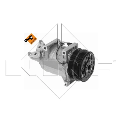 Abbildung von NRF EASY FIT 32492 Kompressor DKS15D 12 PAG 46 mit Kompressoröl, Dichtring FORD: Focus 2 Schrägheck, KUGA 1, VOLVO: V50, C70 Cabriolet, C30