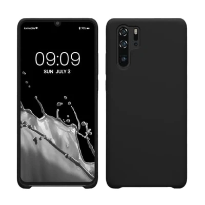 Abbildung von kwmobile Hülle kompatibel mit Huawei P30 Pro Silikon Handy Case Handyhülle weiche Oberfläche kabelloses Laden Schwarz matt