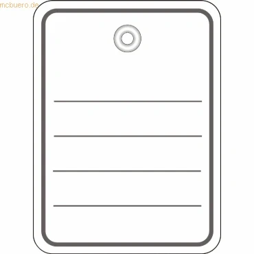 Abbildung von HERMA Stückwarenanhänger 48x65mm mit Öse / Faden VE=1000 Stück