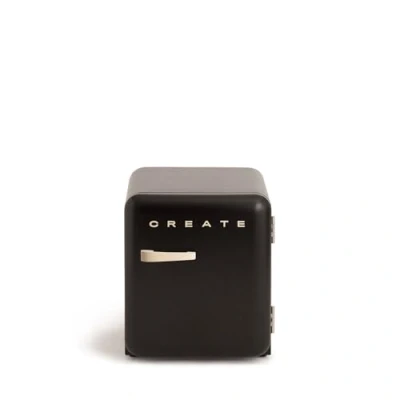 Abbildung von CREATE / Retro FRIDGE 50 SAND/Kühlschrank in Schwarz, Griff Sand 85W, Minibar, eine Regalfläche, Design, 50cm, zwei Ablagen, 48L Fassungsvermögen, energiesparend, 50x44x49,8cm