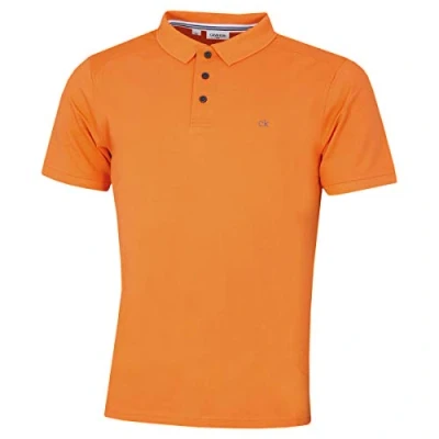 Abbildung von Calvin Klein Herren Campus 3 Knopf Kragen Polo Hemd Orange L