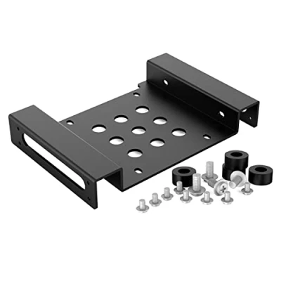 Abbildung von ORICO Einbaurahmen 2,5&quot; 3,5&quot; Festplatten SSD auf 5,25&quot;, Aluminium Wechselrahmen, Interner Festplattenadapter für 2,5/3,5 Zoll SATA/IDE HDD oder SSD, Desktop PC Computer CD /DVD ROM (Schwarz)