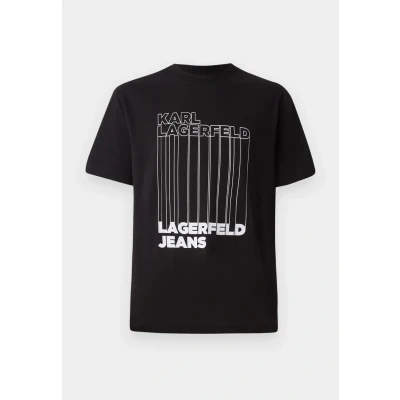 Abbildung von Karl Lagerfeld Jeans Barcode TEE Tshirt print, Herren, Größe: XXL, Black