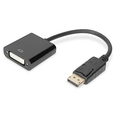 Abbildung von DIGITUS DisplayPort Grafik Adapter, DP zu DVI I (24+5), Full HD 1920 x 1080 Pixel, Blisterverpackung, Schwarz