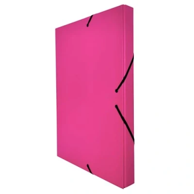 Abbildung von Raylu Paper Projektmappe Matt A4 mit 3 cm Rückenbreite, stabile Kartonmappe und Verschluss Gummibändern für Schulprojekte oder Büro, Aktenordner Größe 34 x 24 (Rosa)