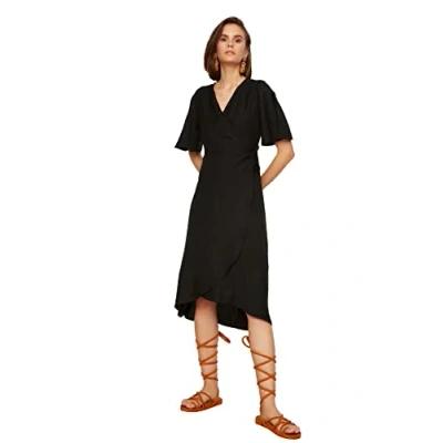 Abbildung von Trendyol Damen Breasted Dress, Schwarz, 36 EU