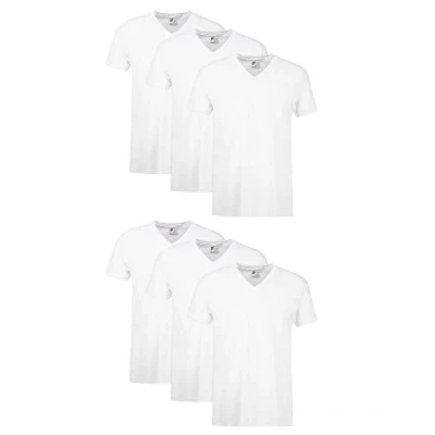 Abbildung von Hanes Herren 777vp6 V Ausschnitt T Shirts (6 Stück) Gr. XL, weiß