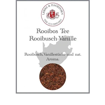 Abbildung von Lerbs &amp; Hagedorn, Rooibos Tee Rooibusch Vanille Orange Sahne Geschmack 250g (Ca. 20 Liter) Korinthen, Papayastücke