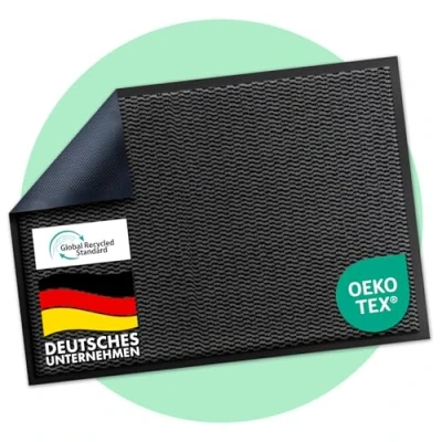 Abbildung von Floordirekt Premium Fußmatte für Eingangsbereich, 135x200cm Anthrazit, Schmutzfangmatte Innen und Außen, rutschfest &amp; waschbar, Sauberlaufmatte Flur, Teppich Haustür, Sky Novo