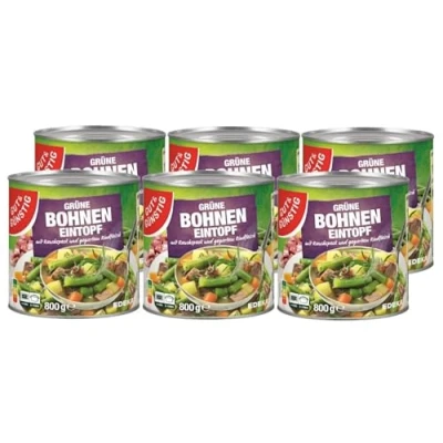 Abbildung von Gut &amp; Günstig Grüne Bohneneintopf mit Rauchspeck und gegartem Rindfleisch 6x800g