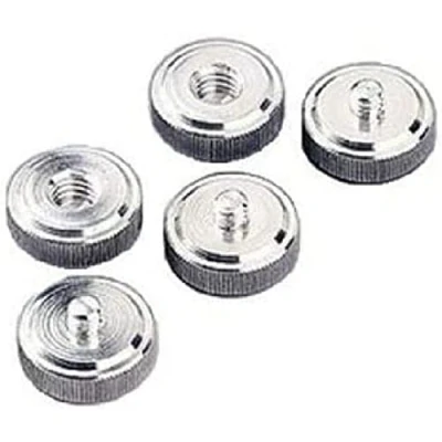 Abbildung von Hama 5er Set Wechselteller/Adapter für Fotozubehör mit A1/4 Gewinde, Metall, Silber
