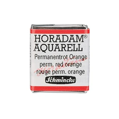 Abbildung von Schmincke HORADAM® AQUARELL feinste Künstler Aquarellfarben, 360 Permanentrot Orange, 14 044, 1/2 Näpfchen