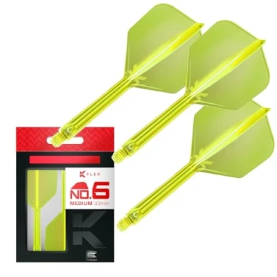 Abbildung von Target Darts K Flex Integrated Dart Flights and Shafts, Nr. 6 Gelb (Mittel) 3er Pack No6, Kflex All In One Moulded Flight &amp; Stem Professionelles Zubehör
