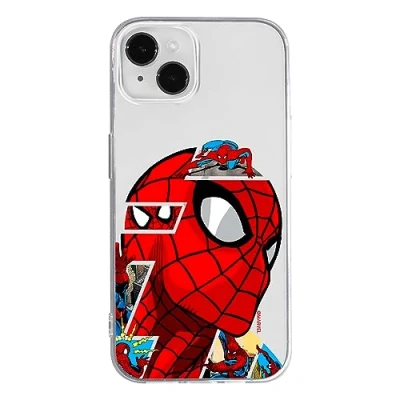 Abbildung von ERT GROUP Handyhülle für iPhone 14 Plus Original und offiziell Lizenziertes Marvel Muster Spider Man 042 optimal an die Form des Handy angepasst, teilweise transparent