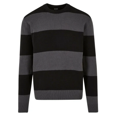 Abbildung von Urban Classics Heavy Striped Strickpullover, Herren, Größe: Medium, Black darkshadow