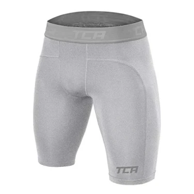 Abbildung von TCA Herren Pro Performance Kompressionsshorts, Schnelltrocknendes Baselayer Unterhose Tights Kurz Hose Laufunterwäsche Grau, XXL