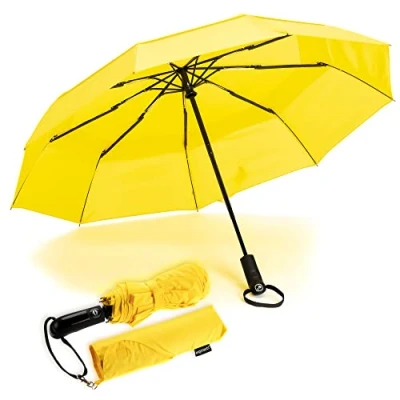 Abbildung von Ergonauts Regenschirm sturmfest winddichter Doppel Baldachin Taschenschirm und Schirm Umbrella Teflonbeschichtung, ergonomischer Griff Auf Zu Automatik für Damen Herren mit Tragehülle