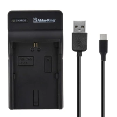 Abbildung von USB Akku Ladegerät kompatibel mit Canon LP E6, E6N, E6NH, 6P