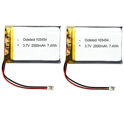 Abbildung von Octelect 2 Stück 3,7 V 2000 mAh 103454 Lipo Lithium Polymer Akku mit JST Anschluss Stellen Sie sicher, dass die Polarität des Geräts vor dem Kauf übereinstimmt