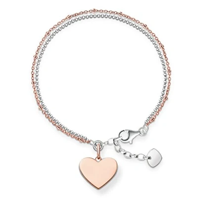 Abbildung von Thomas Sabo Damen Armband zweireihig Love Bridge Herz 925 Sterling Silber LBA0102 415 12