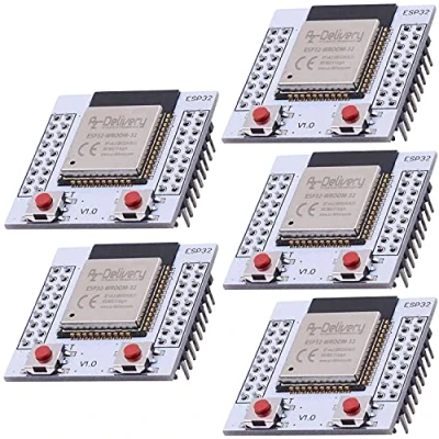 Abbildung von AZDelivery 5 x ESP32 WLAN WiFi Modul mit gratis Adapterplatte kompatibel Arduino und Mikrocontroller inklusive E Book!