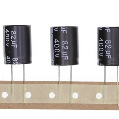 Abbildung von 10 Stück 400V 82UF Steckbarer Aluminium Elektrolytkondensator 18x25 18 * 25mm