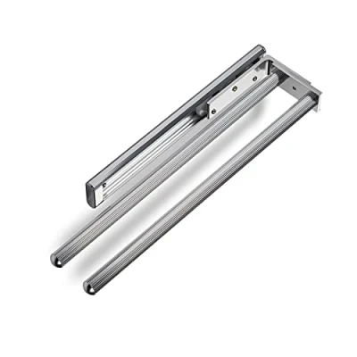 Abbildung von SOTECH Aluminium Handtuchhalter TED 2 armig chrom poliert (325 487 mm, ausziehbar, drehbar) Teleskop Wandhandtuchhalter für Bad oder Küche