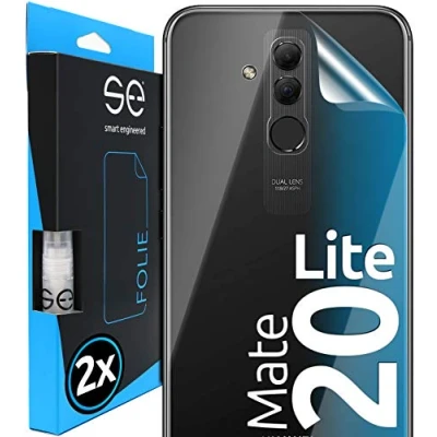 Abbildung von 2x se® 3D SCHUTZFOLIE Rückseite Transparent für Huawei Mate 20 Lite ,Selbstheilend, Backcover, einfache blasenfreie Installation, Ultra Klar,Schutz vor Schmutz, Stoß Kratzfest, aus Deutschland