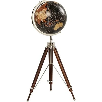 Abbildung von Kare Design Deko Globus Earth Schwarz, Weltkugel Vintage, 3d Weltkugel, (H/B/T) 141x61x61cm