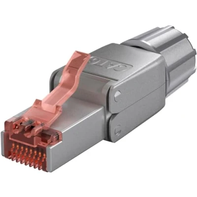 Abbildung von Goobay 65940 CAT6 RJ45 Stecker/feldkonfektionierbarer Netzwerkstecker 10 Gbits/werkzeuglose Montage/CAT 6 STP Stecker mit vergoldeten Kontakten