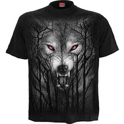 Abbildung von Spiral Forest Wolf T Shirt Schwarz XL
