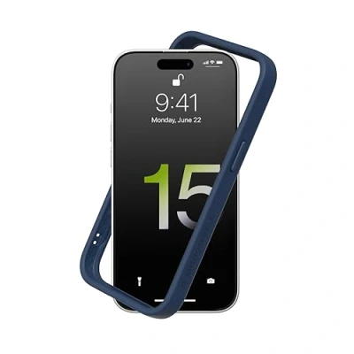 Abbildung von RhinoShield Bumper Case kompatibel mit [iPhone 15] CrashGuard Stoßdämpfende Schutzhülle im schlanken Design 3.5 Meter Fallschutz Marineblau