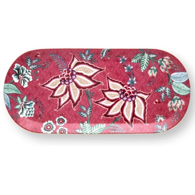 Abbildung von PIP STUDIO Flower Festival Kuchenplatte dark pink 33,3 cm