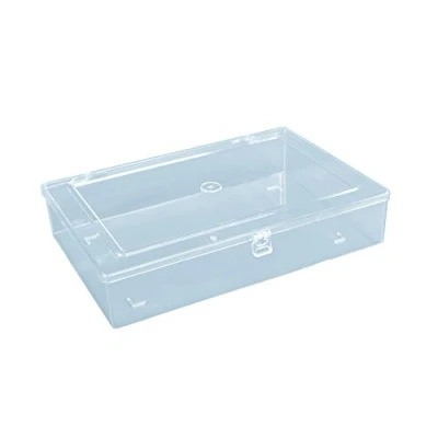 Abbildung von hünersdorff Sortimentskasten: stabile Sortierbox (PS Classic Flex, hoch) ohne Fachaufteilung, glasklar, Sortierkasten Maße: T225 x B335 H73 mm, Made in Germany