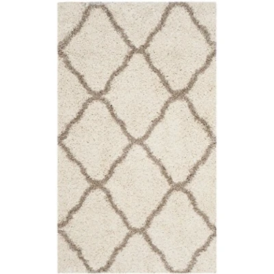 Abbildung von SAFAVIEH Zottelig Teppich für Wohnzimmer, Esszimmer, Schlafzimmer Hudson Shag Collection, Hoher Flor, Elfenbein und Beige, 91 X 152 cm