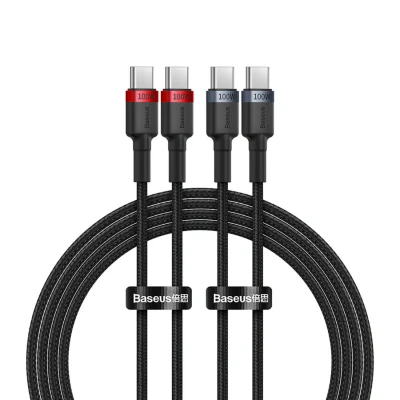 Abbildung von Baseus Cafule USB C / Kabel 100W 1 m rot schwarz und grau (2 Stk.)