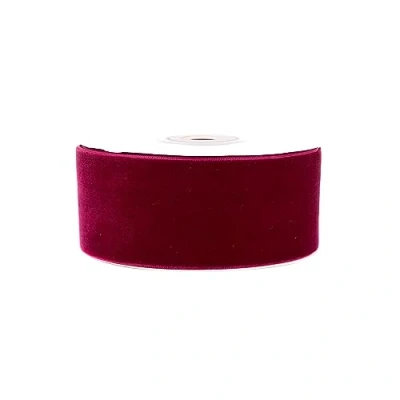 Abbildung von Creativery Samtband 50mm x 5m Rolle Farbauswahl in 3/6/10/25/50mm farbecht &amp; waschbar Schleifenband zum Nähen Geschenkband Verpacken Dekorieren Basteln Bordeaux 275
