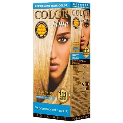 Abbildung von COLOR TIME Permanente Haarfarbe 111 Intensiver Aufheller Angereichert mit Gelée Royale und Vitamin C Haarfärbung 100% Grauabdeckung 100 ml
