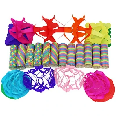 Abbildung von com four® 14 teiliges Party Deko Set mit Luftschlangen und Girlanden für z.B. Geburtstage oder Silvester (14 teilig Partydeko Set)
