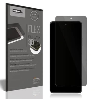 Abbildung von dipos FLEX Privacy Blickschutz Schutzfolie matt passend für Motorola Edge 30 Fusion, 100% Displayabdeckung, Fingerprint Kompatibel, case friendly, Full Cover, Anti spy Sichtschutz Filter 2way