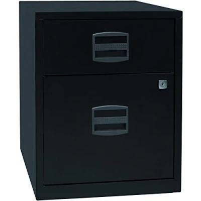 Abbildung von Bisley Home mobiler Beistellschrank PFA, 1 Universalschublade, HR Schublade, Metall, 633 Schwarz, 40 x 41.3 52.8 cm