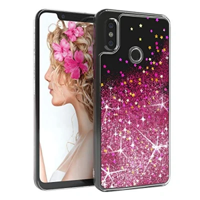 Abbildung von EAZY CASE Hülle kompatibel mit Xiaomi Mi 8 Schutzhülle Flüssig Glitzer, Handyhülle, Schutzhülle, Back Cover Glitter Flüssigkeit, TPU/Silikon, Transparent/Durchsichtig, Pink