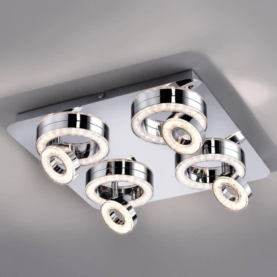 Abbildung von JUST LIGHT Deckenleuchte TIM, LED fest integriert, Warmweiß, Acryl mit Kristalloptik