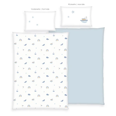 Abbildung von Herding babybest Bettwäsche Little Ocean, Kissenbezug ca. 40x60 cm, Bettbezug 100x135 mit Knopfleiste und Hoteleinschlag, 100% Baumwolle, Flanell