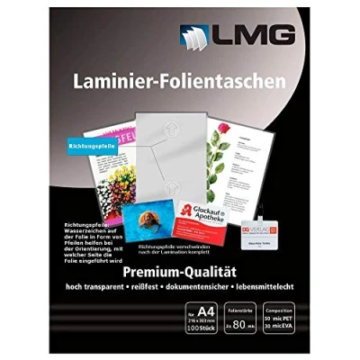 Abbildung von LMG Laminierfolien glänzend 80 mikron A4