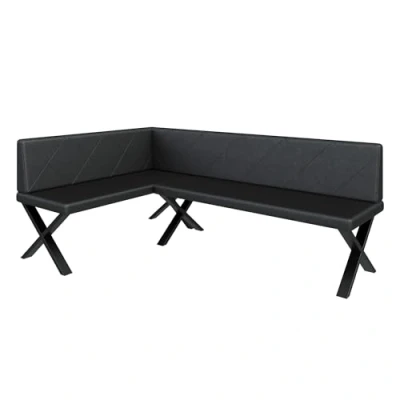 Abbildung von Eckbank Akiko Metal X Eckbankgruppe für Ihrem Esszimmer, Küche modern, Sitzecke, Essecke. Perfekt Küche, Büro und Rezeption. Solide Starke Verarbeitung. (128x196 Links Soft11)