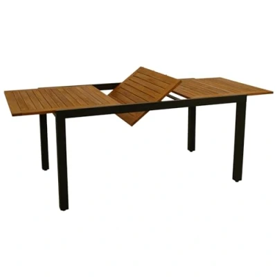 Abbildung von DEGAMO Gartentisch MILOS, ausziehbar 150/200x90cm, Alu anthrazit + Akazie