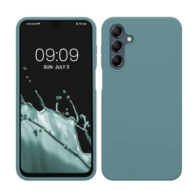 Abbildung von kwmobile Hülle kompatibel mit Samsung Galaxy A16 5G Silikon Handy Case Handyhülle weiche Oberfläche kabelloses Laden Arctic Night
