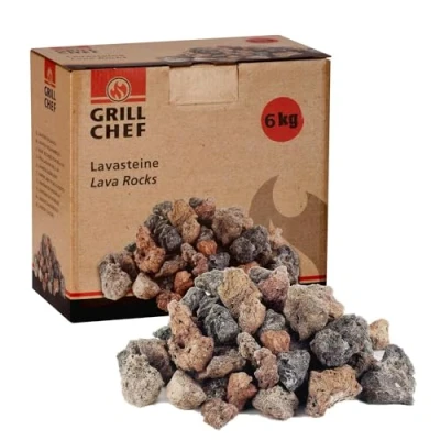 Abbildung von BURI Lavasteine Lavastein Grillen 6kg Lavagrill Natursteine Wiederverwendbar Ofen