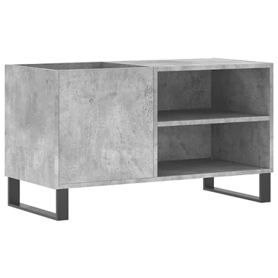 Abbildung von vidaXL Plattenschrank, Schallplattenschrank mit viel Stauraum, Plattenspieler Schrank für Wohnzimmer, LP Schallplattenständer, Betongrau Holzwerkstoff